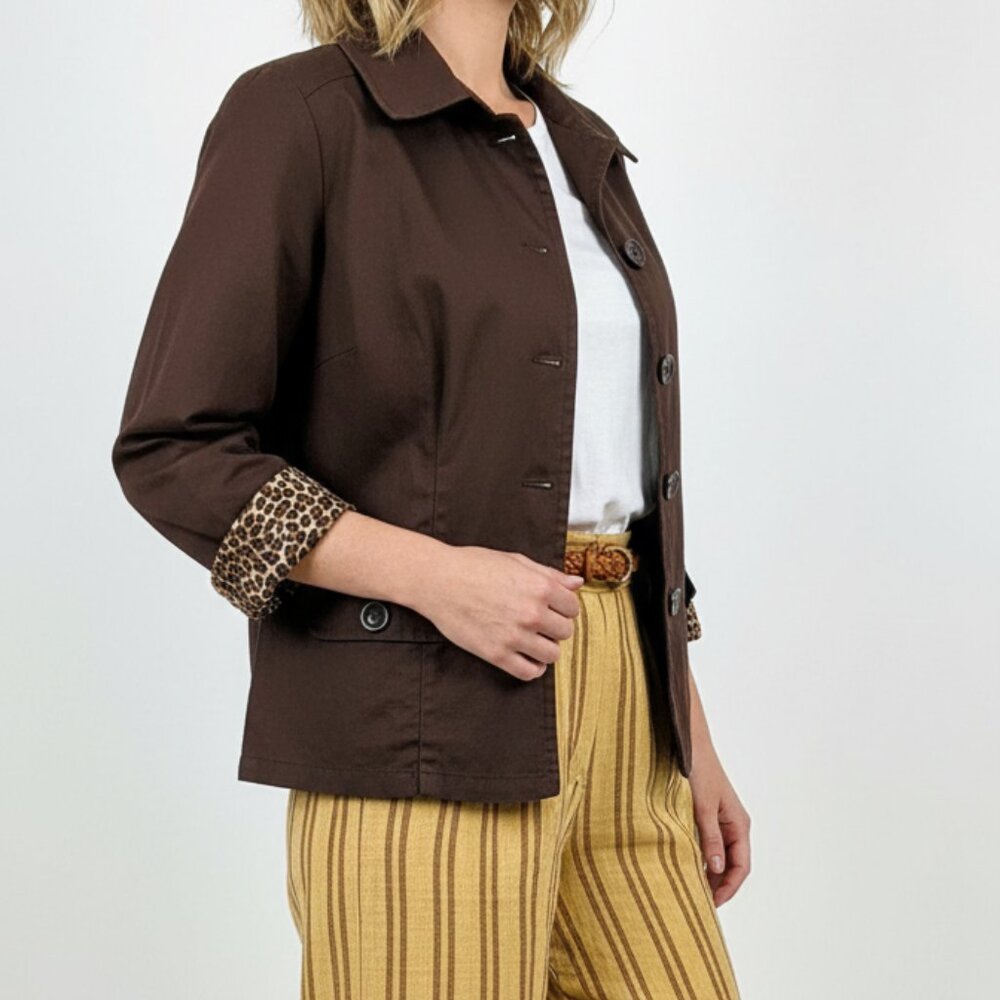 Versatile Chico's Brown Jacket With Unique Animal… - image 2